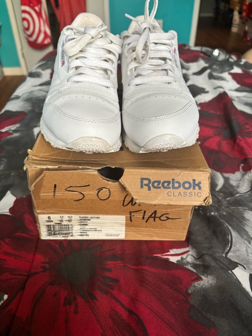 Reebok White Leather Classic Sneakers